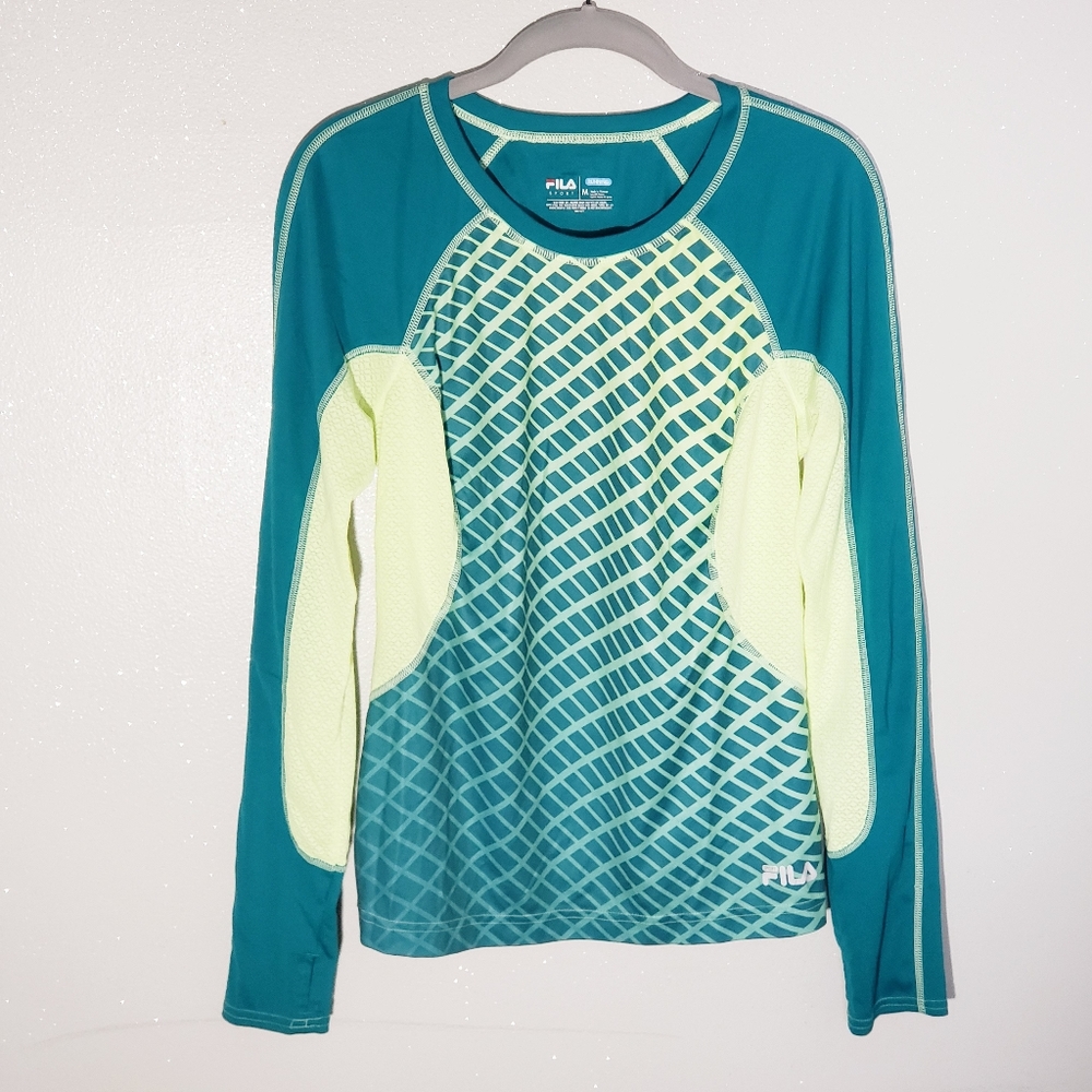 Fila Sport Womens Running Pullover Top Shirt‎ Teal